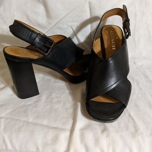 Coach heeled sandals sz 8
